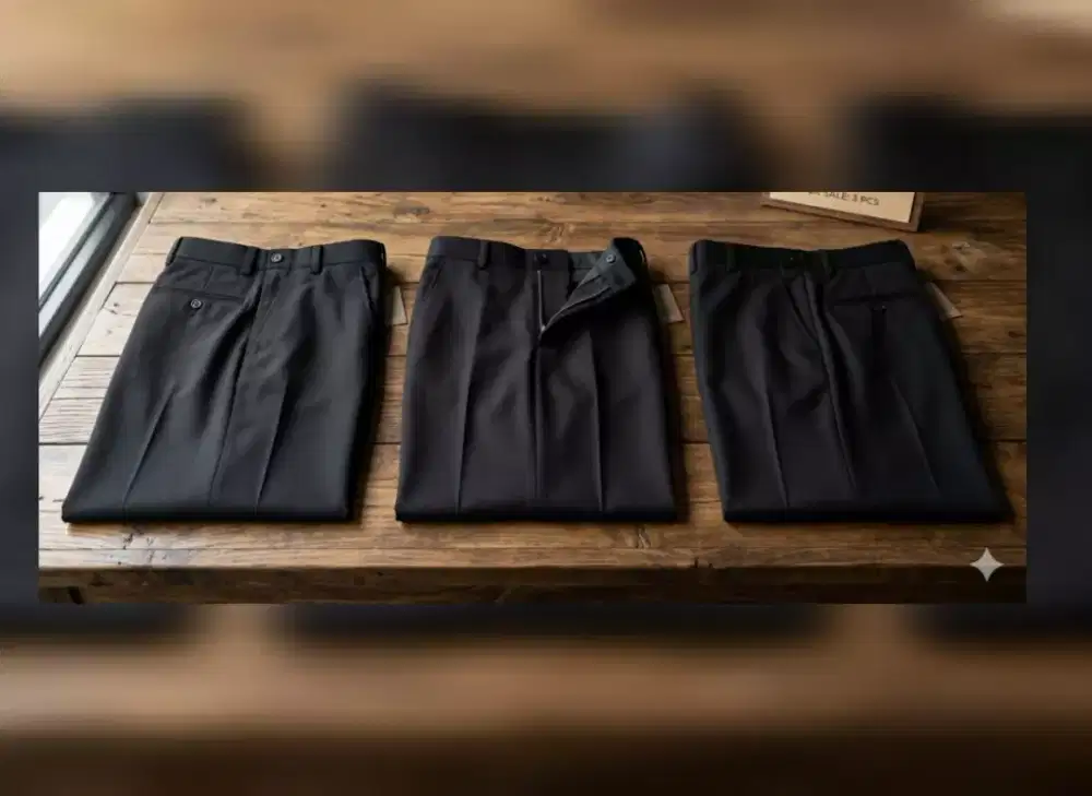 CELANA KERJA FORMAL HITAM UNTUK PRIA