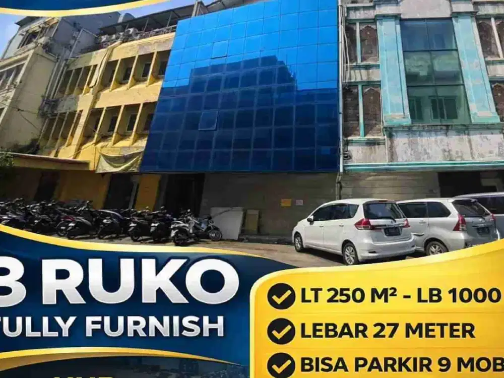 dijual 3 unit ruko 4 lantai di kramat raya senen jakarta pusat