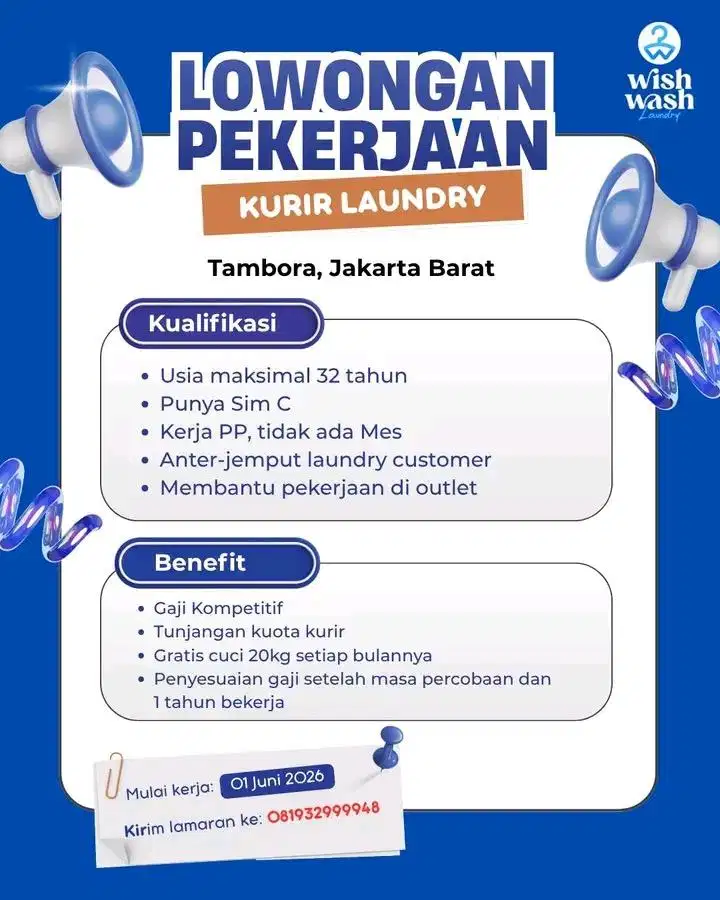 LOKER KURIR LAUNDRY