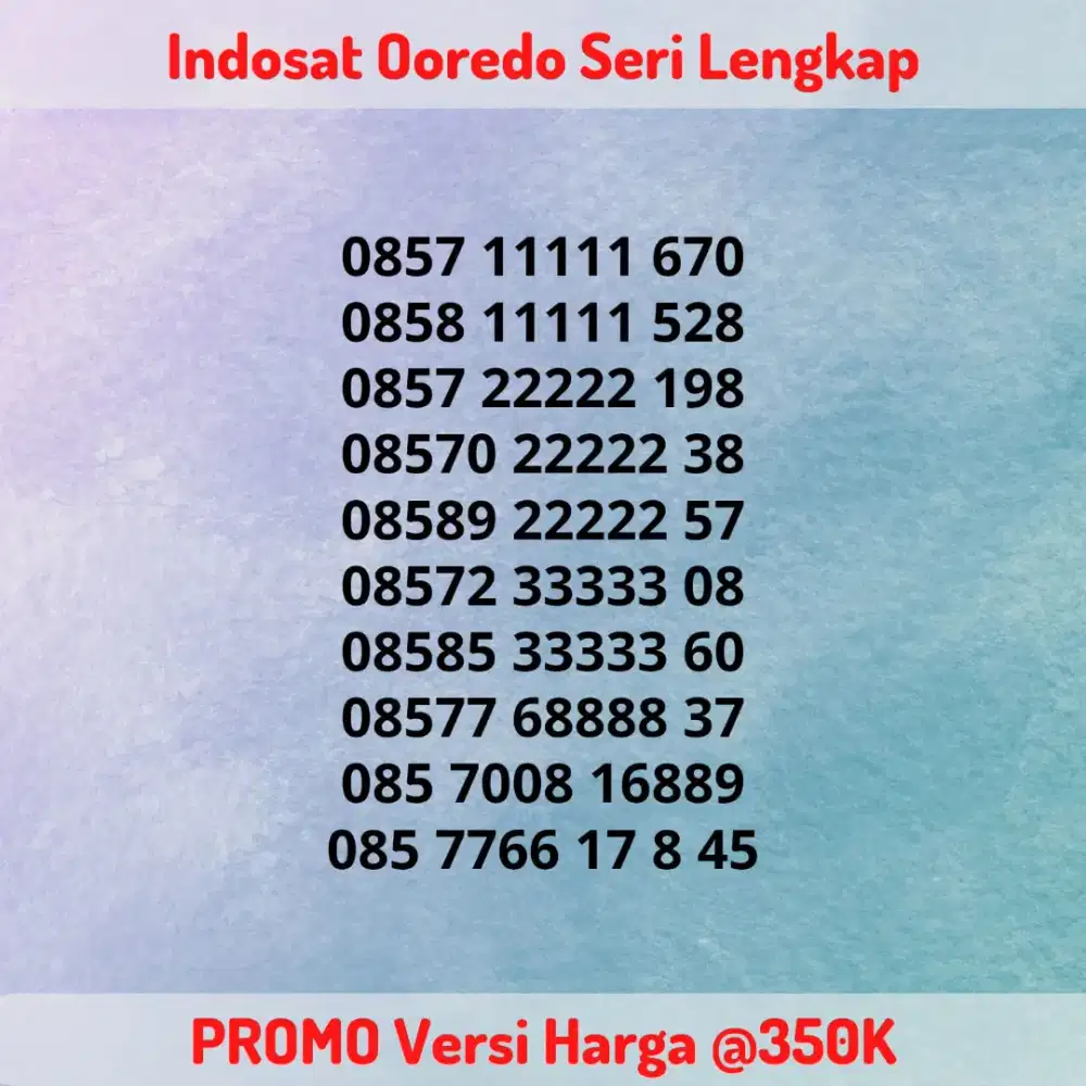 Nomor Cantik IM3 Kartu Perdana Indosat Ooredoo LENGKAP Versi @350K