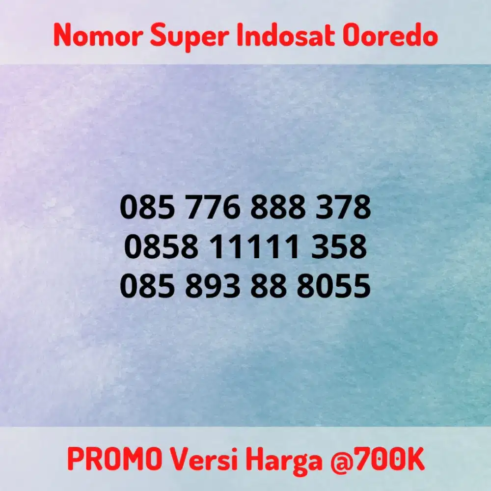 Nomor Cantik IM3 Kartu Perdana Indosat Ooredoo LENGKAP Versi @700K