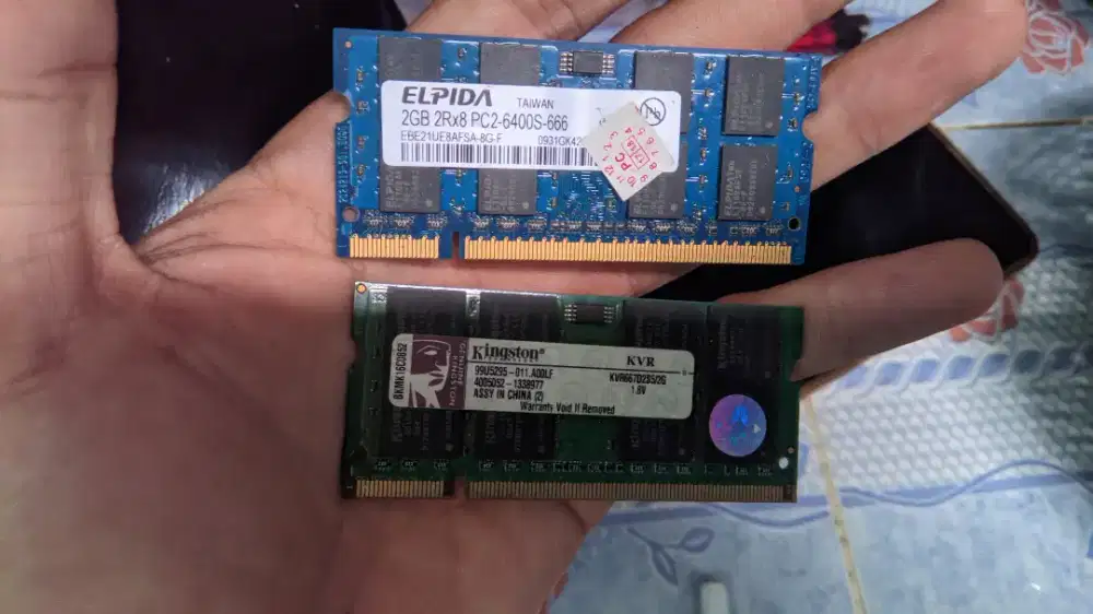 Ram laptop ddr 2 2gb x 2 total 4gb sodim
