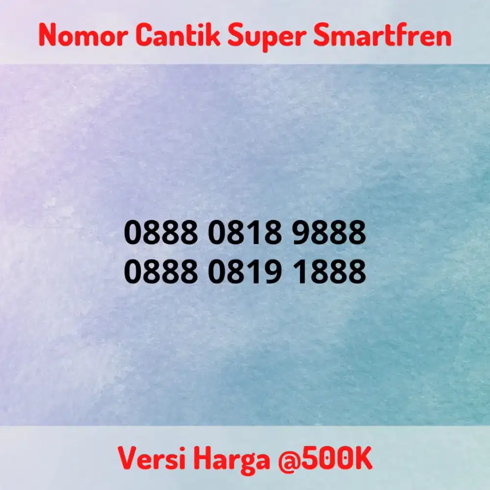 Nomor Cantik Kartu Perdana Smartfren Seri LENGKAP Triple 8 Versi @500K