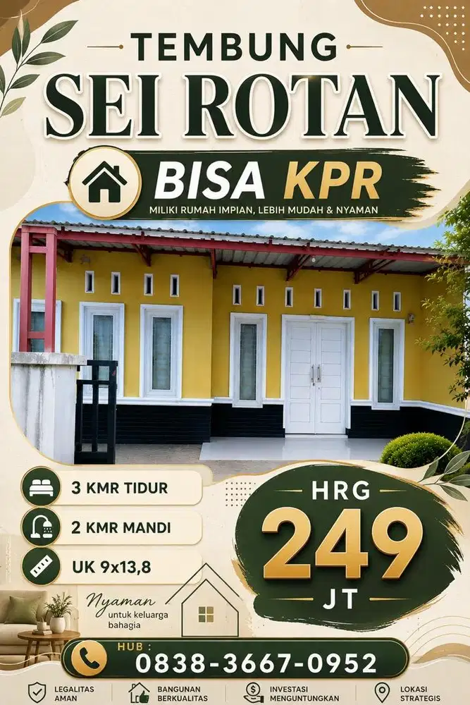 RUMAH MINIMALIS 3 KAMAR