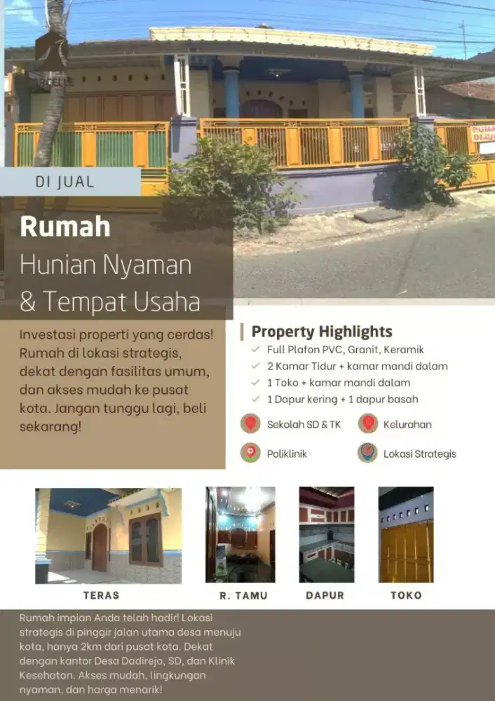 Rumah siap huni dan usaha