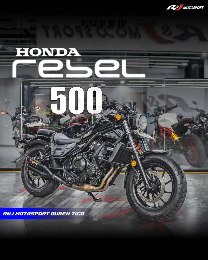Honda Rebel 500cc Km 14.000an warna Hitam