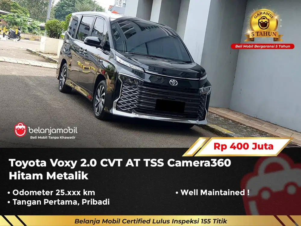 [ GARANSI 5TH ] Toyota Voxy 2.0 CVT AT TSS Camera360 Hitam 2023/2024