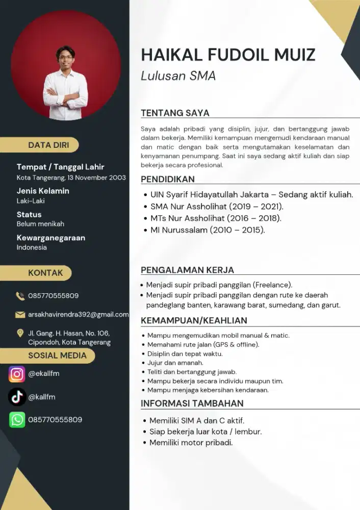 Jasa supir serabutan (full time/part time)
