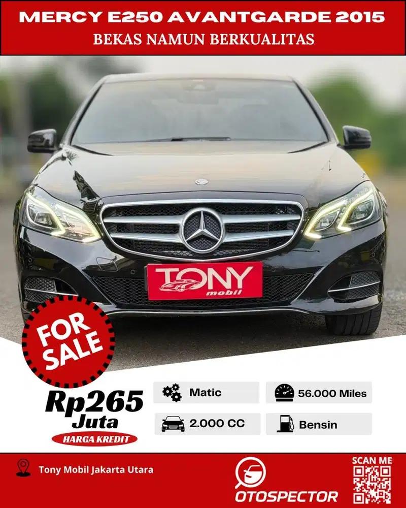 TDP Cukup 15Juta - Mercedes Benz E250 Avantgarde 2015 Hitam
