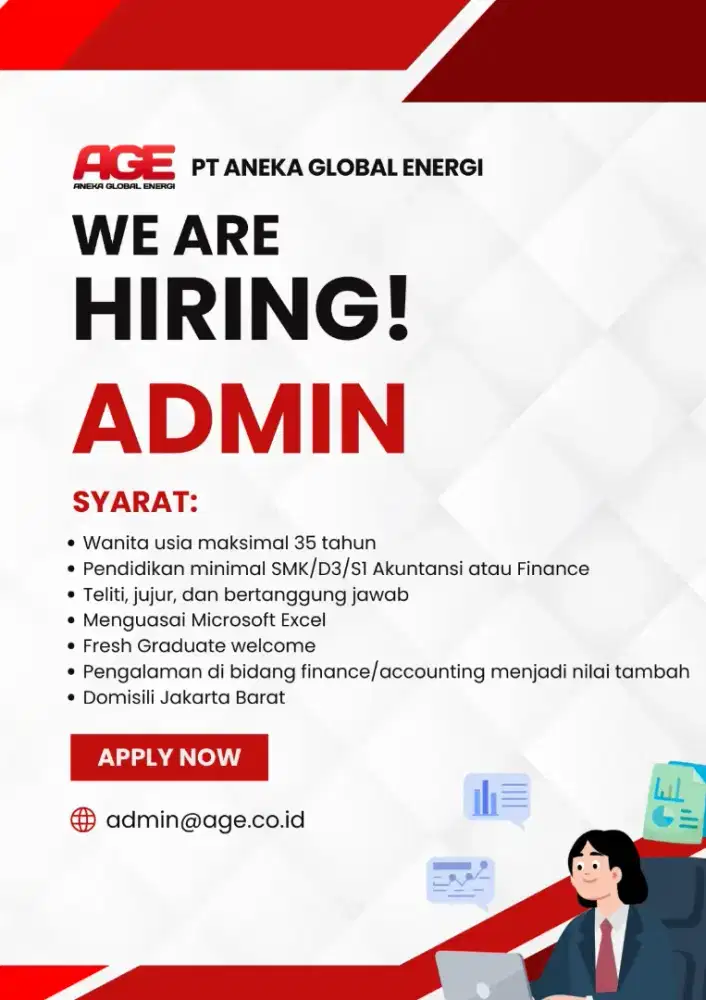 Dicari Admin, Staff Finance, Designer Grafis, Sales dan Marketing