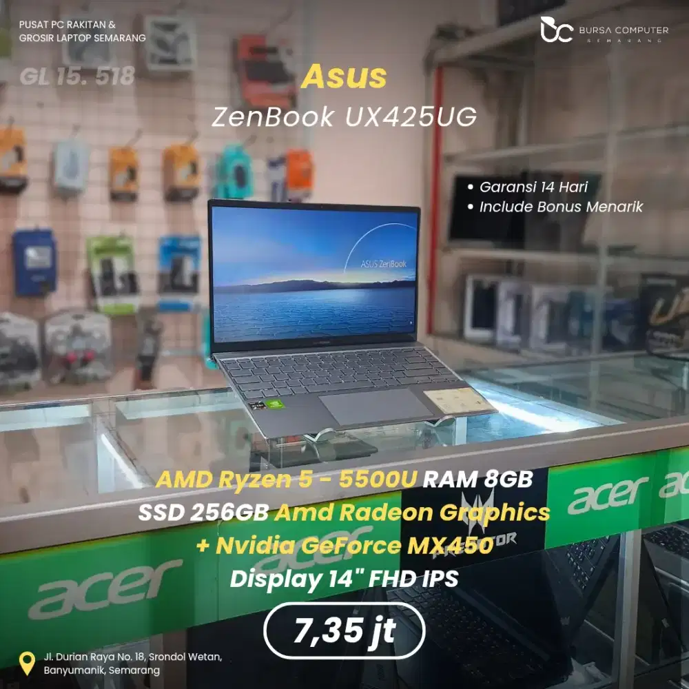ASUS Zenbook 14-UX425UG | Ryzen 5 5500U 8GB 256GB MX450