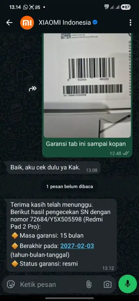 Tab likeNEW redmi pad 2 pro 8/256 plus keyboard n pen ORIGINAL SEMUA