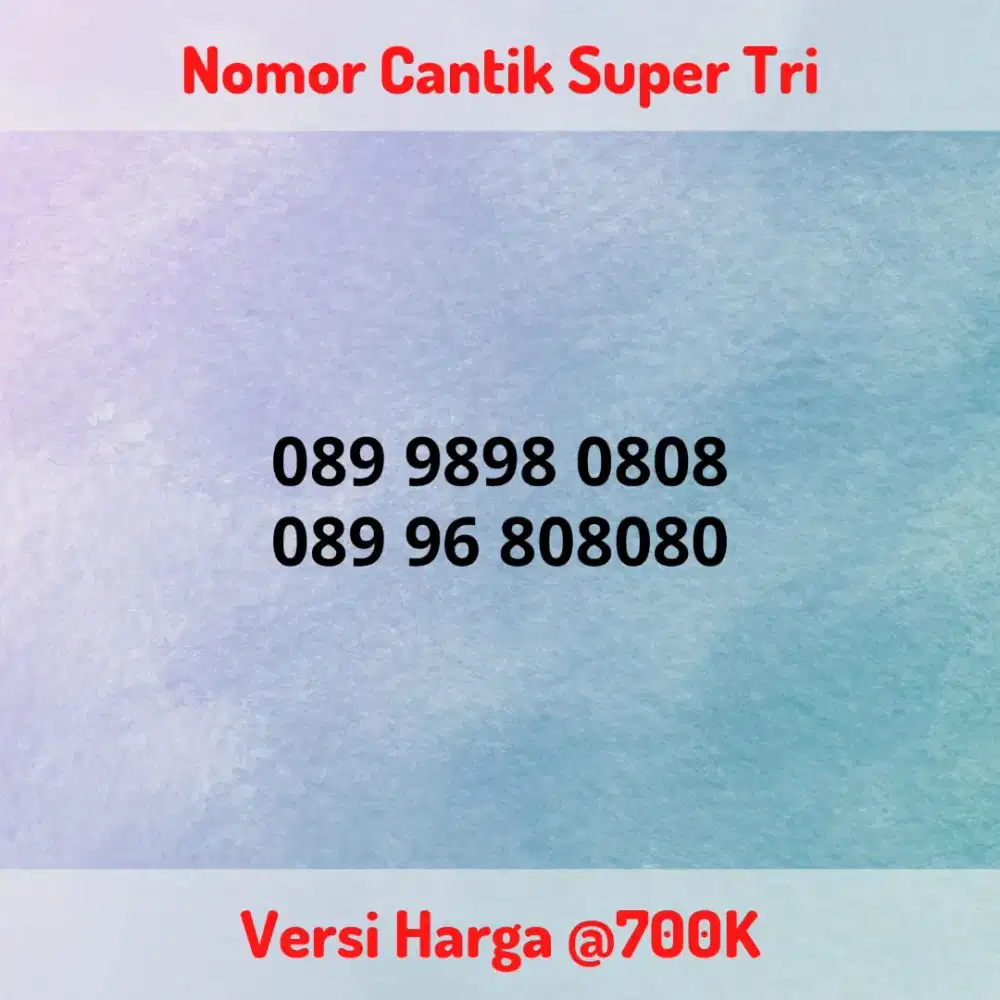Nomor Cantik Super Kartu Perdana Tri Three 3 Seri LENGKAP Versi @700K