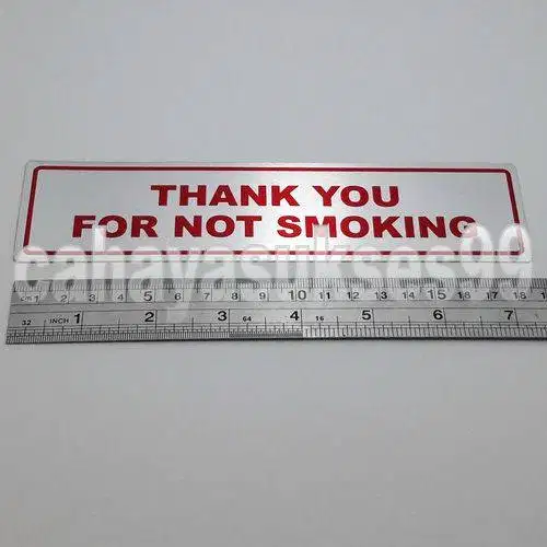 Sticker Aluminium Sign Board Thank You For Not Smoking Stiker Label