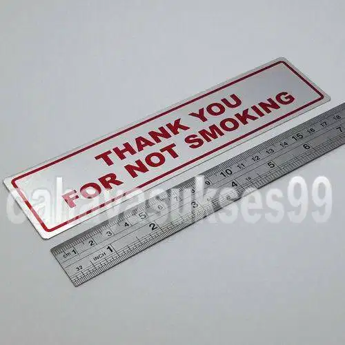 Sticker Aluminium Sign Board Thank You For Not Smoking Stiker Label