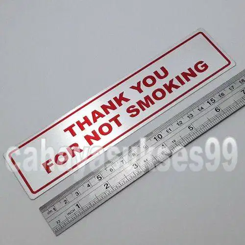 Sticker Aluminium Sign Board Thank You For Not Smoking Stiker Label