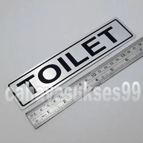 Sticker Aluminium Sign Board TOILET Stiker Label Pintu Toilet Kantor