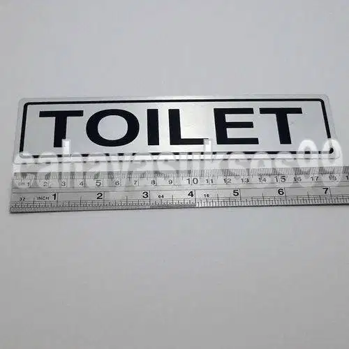 Sticker Aluminium Sign Board TOILET Stiker Label Pintu Toilet Kantor