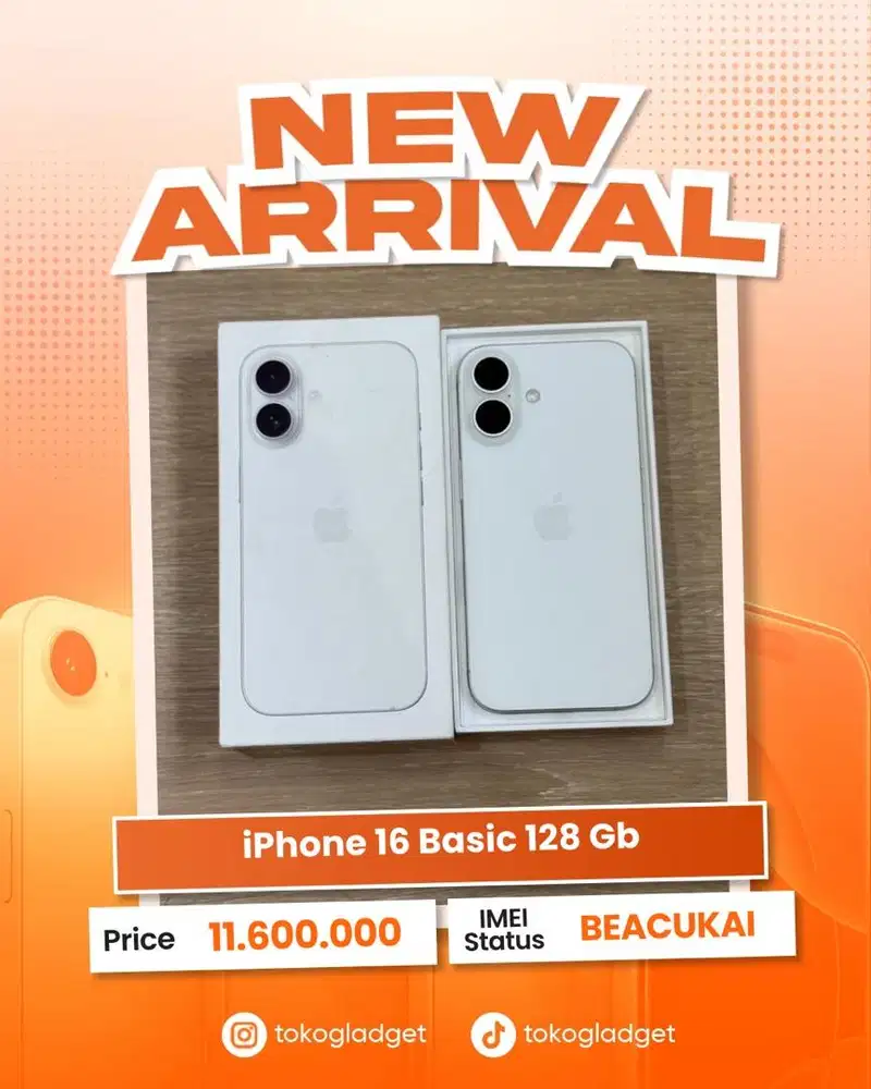iPhone 16 Basic 128 Gb ex BEACUKAI RESMI