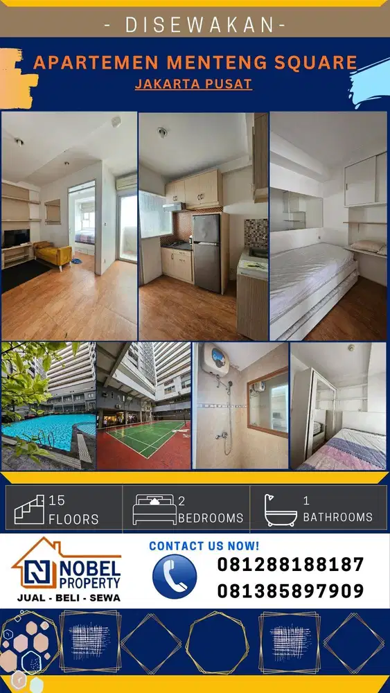 Disewakan Apartemen Menteng Square 2BR Furnished Jakarta Pusat