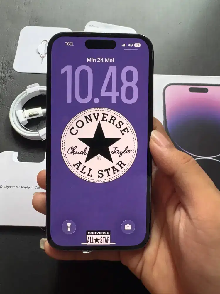iPhone 14 Pro 128Gb Deep Purple All op, Fullset Nominus Bukan Simlock