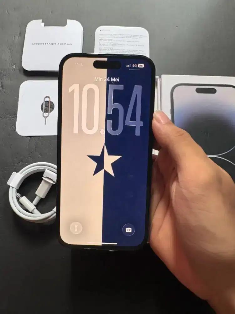 iPhone 14 Pro 128Gb Space Black All op, Fullset Nominus Bukan Simlock