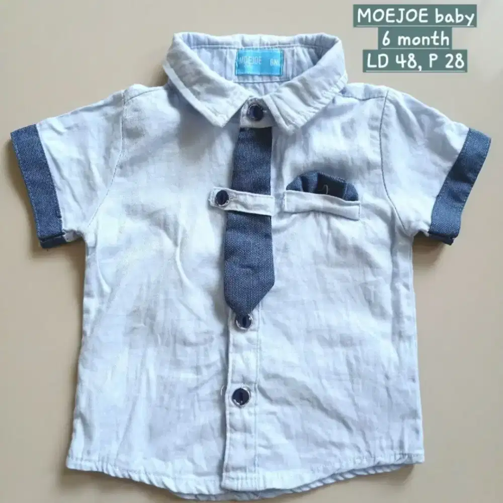 Baju kemeja bayi MOEJOE Baby 6 month, preloved