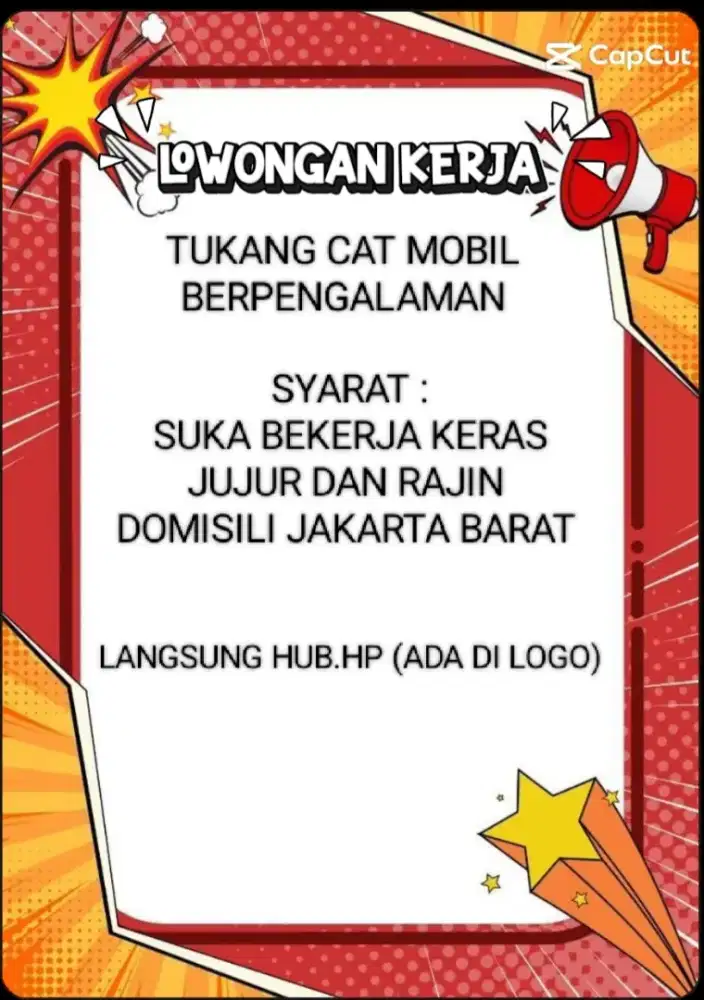 LOWONGAN KERJA TUKANG CAT DAN SALON MOBIL BERPENGALAMAN