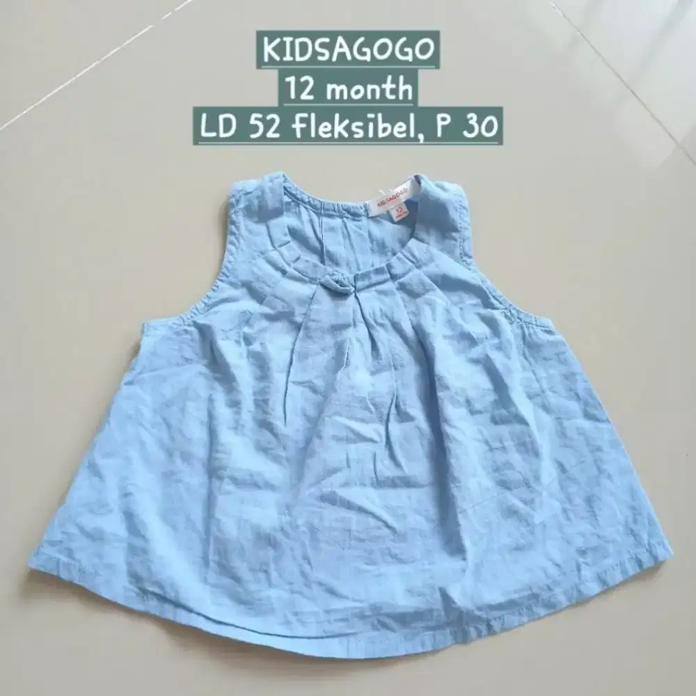Baju bayi baju atasan bayi perempuan babydoll KIDSAGOGO 12 month