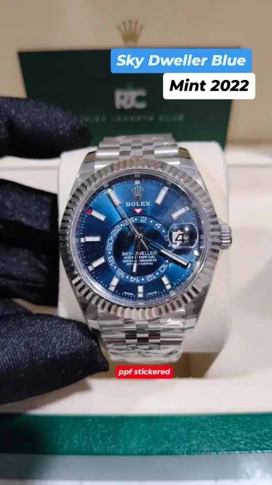 Rolex Skydweller Blue 326934 Fluted Jubilee