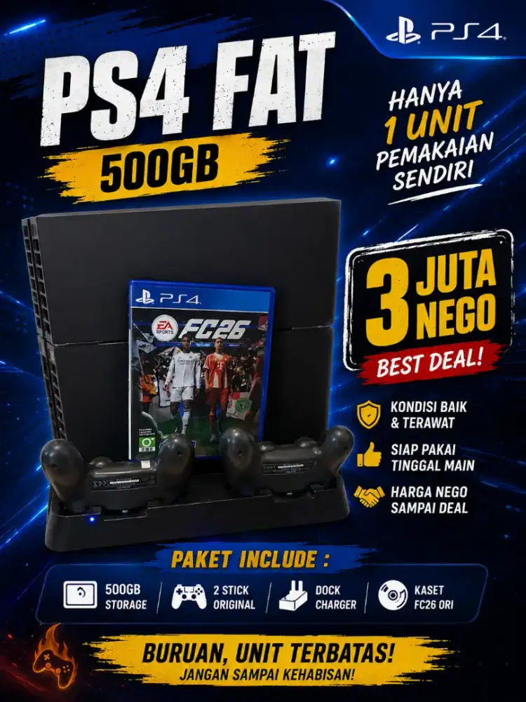 PS 4 FAT 500GB SUDAH KOMPLIT