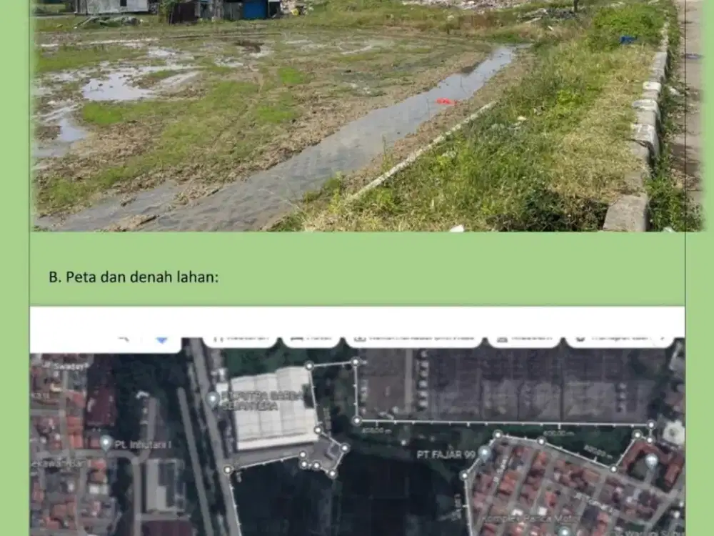 Tanah Ex Sawah Luas 4Ha Cocok Buat Gudang, Pabrik, Perumahan di Kalibaru Bekasi