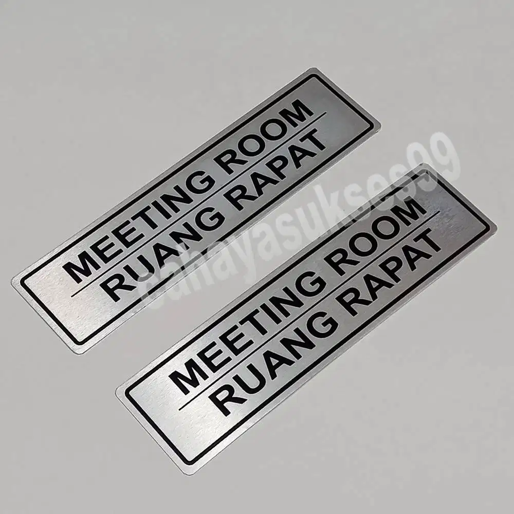 Sticker Aluminium Sign Board MEETING ROOM Stiker Label Ruangan Kantor