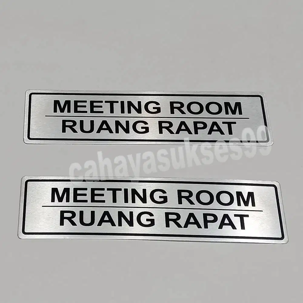 Sticker Aluminium Sign Board MEETING ROOM Stiker Label Ruangan Kantor