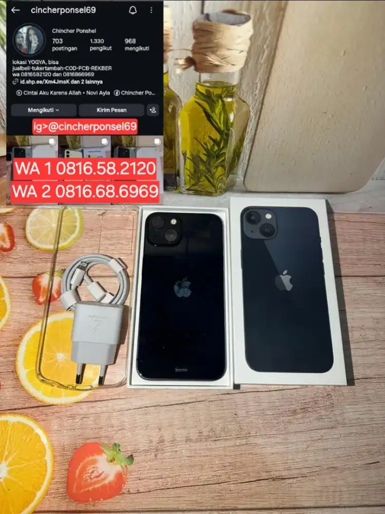Jual hp likenew IPHONE 13 128gb iBox tangan pertama grns on 07 2026