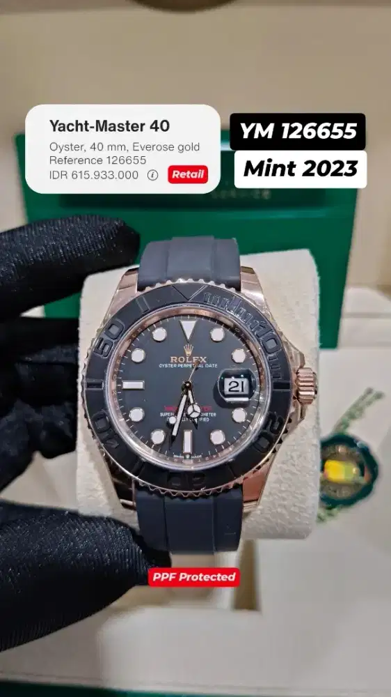 jam tangan Rolex Yacht Master 40mm Rosegold 126655