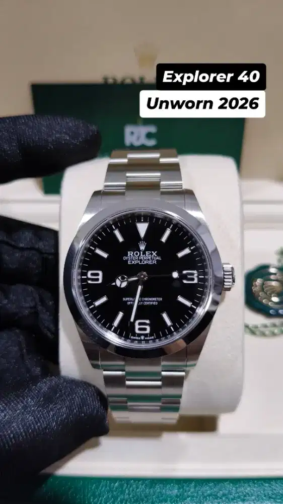 Jam tangan Rolex Explorer I 40mm 3-6-9 Black