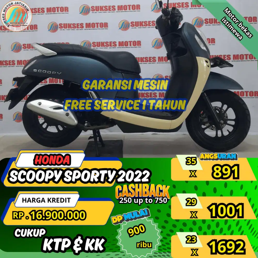 HONDA SCOOPY SPORTY 2022 DP&ANGSURAN TERMURAHSYRT KTP&KK(SUKSESMOTOR)