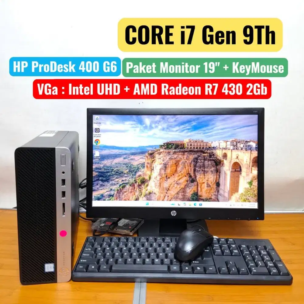 Komputer PC HP CORE i7 Dual VGA Intel UHD + AMD RADEON R7 430 2Gb