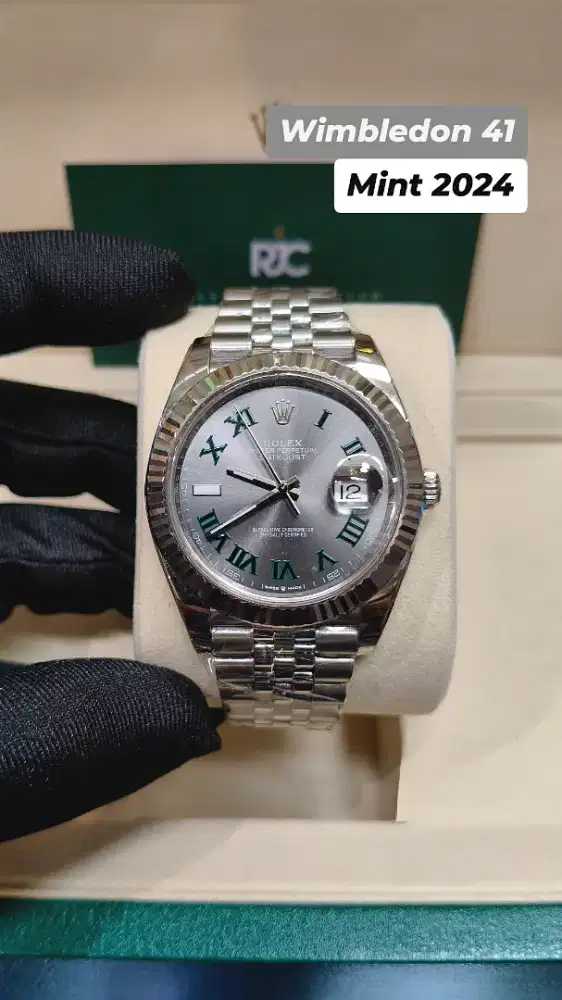 jam tangan Rolex Datejust 41 Wimbledon Fluted Jubilee 126334