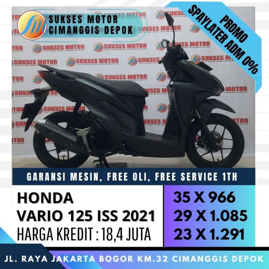 VARIO 125 CBS ISS 2021 CASH KREDIT CC PAYLATER BISA [SUKSES MOTOR]