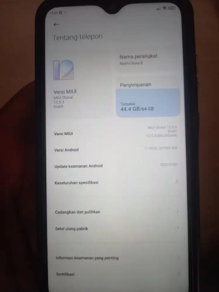 Xiaomi note 8 jual B.U 4/64