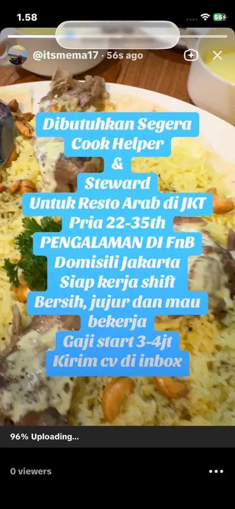 Dibutuhkan Segera Cook Helper dan Steward