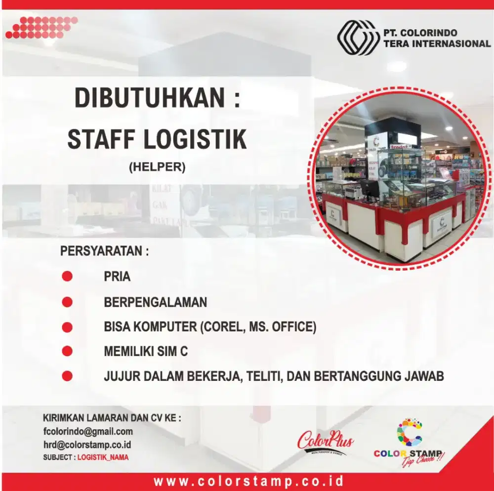 Staff Logistik (Helper)