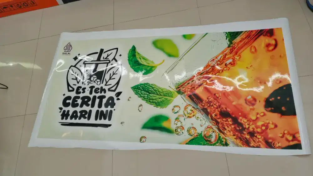 Cetak printing sticker high quality booth kuliner es teh umkm soloraya