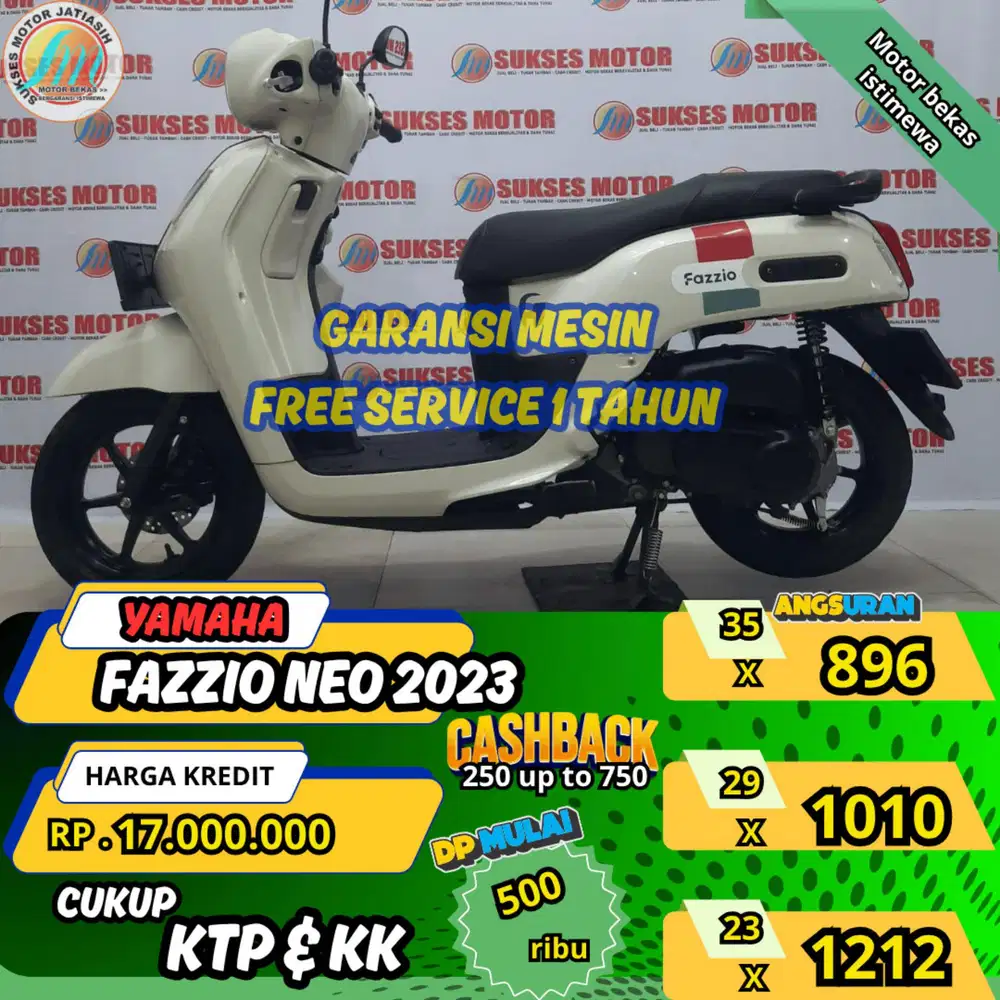 YAMAHA FAZZIO NEO 2023 DP&ANGSURAN TERMURAHSYRT KTP&KK(SUKSESMOTOR)