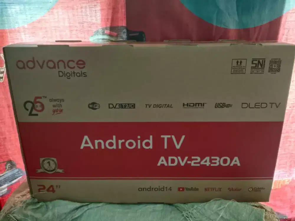 tv android advance 24 inch.fullset.BU bwt berobat