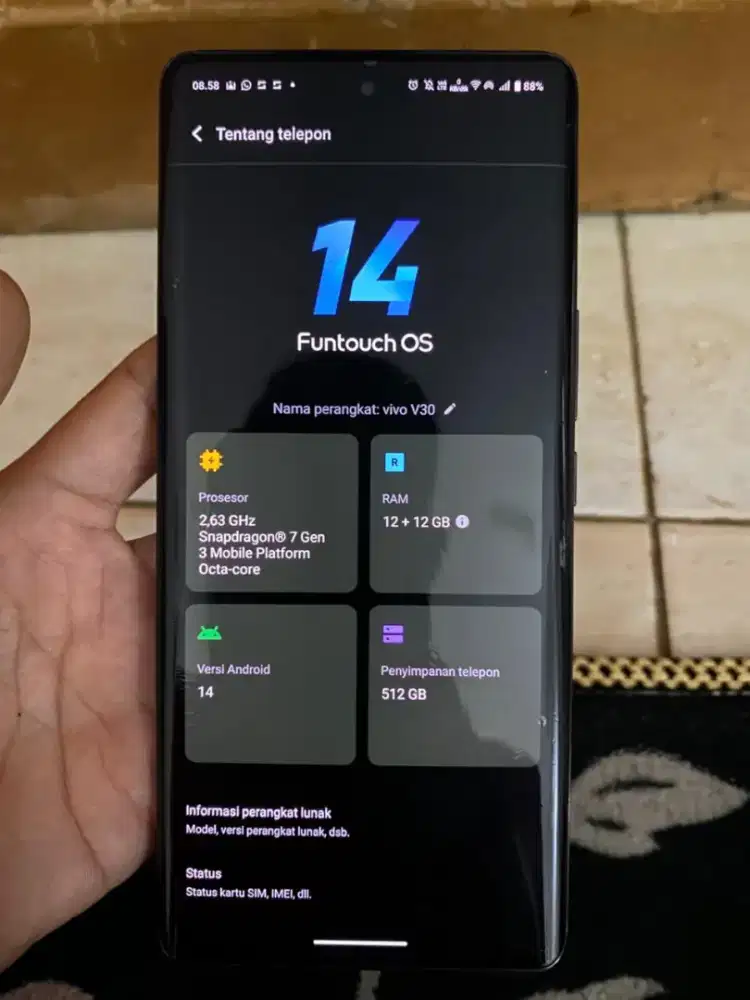 Vivo v30 5G 12/512gb mulus
