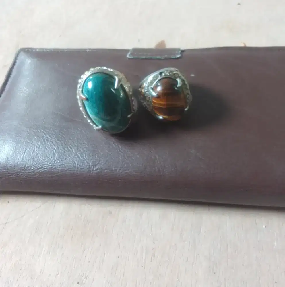 Batu cincin lawas Garut serat emas jumbo & Natural Tiger Eye