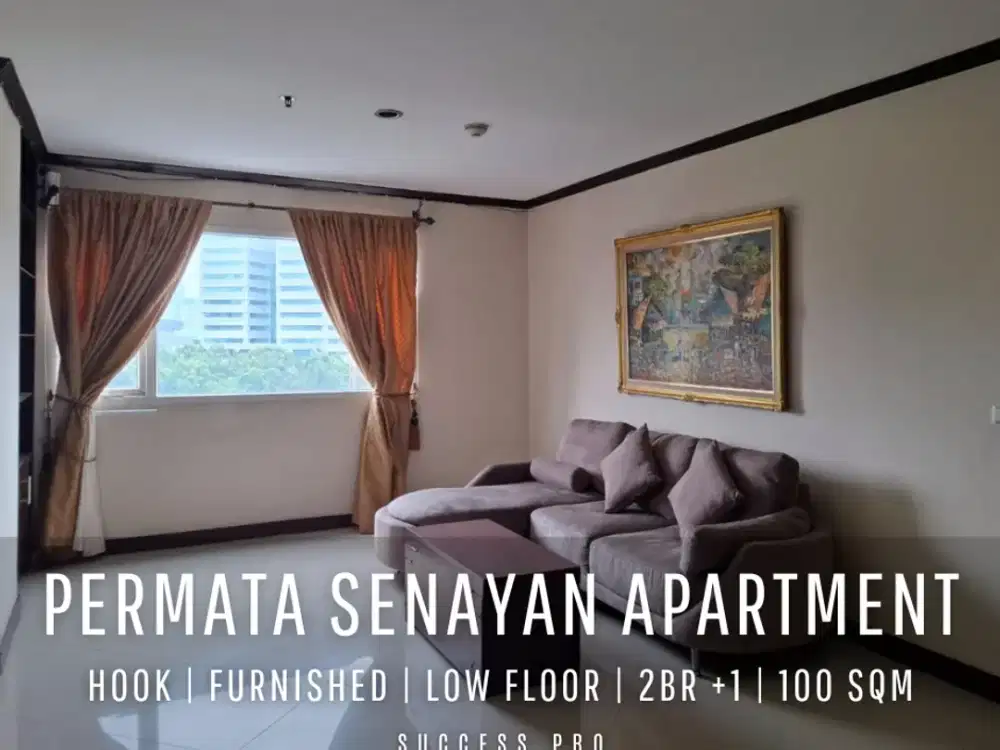 For Sell & Rent! Permata Senayan Apartment 2BR +1 Hook Unit Fully Furnished with New Renov Design Move-in Ready